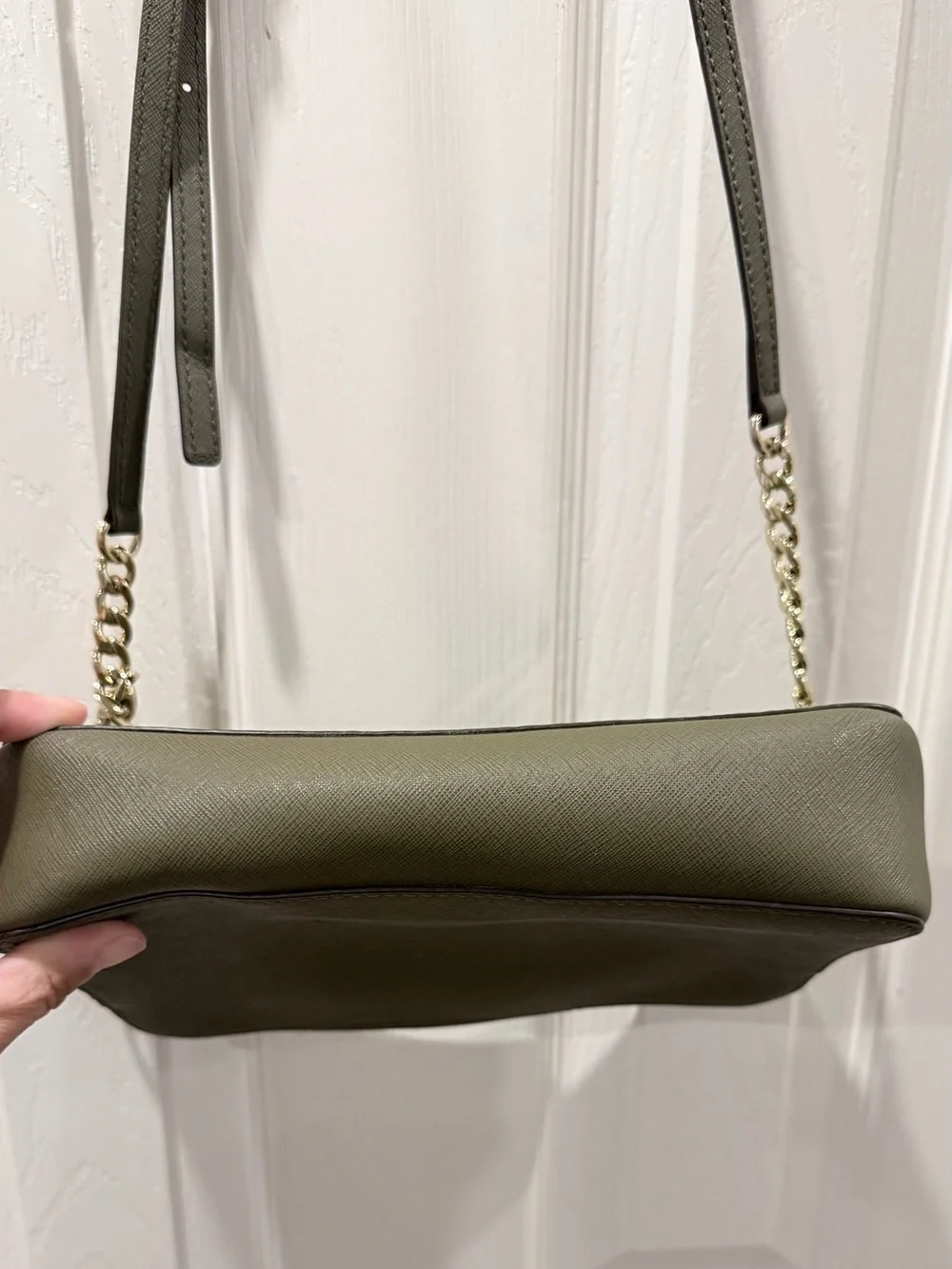Michael Kors Olive Crossbody with Gold Chain Accent